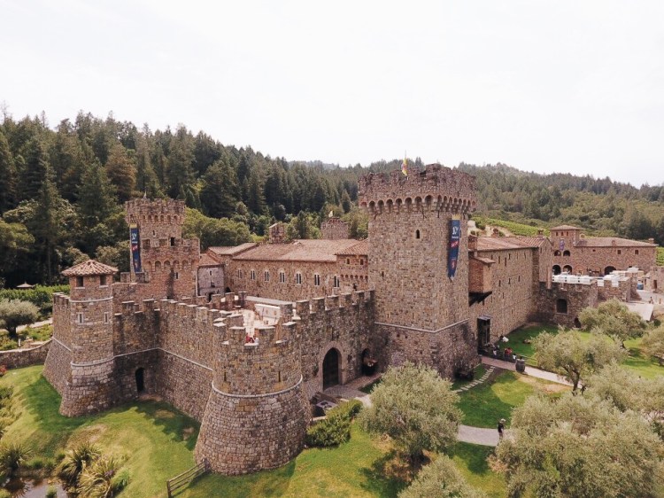 Castle, Castello di Armorosa, drone shot, drone photography, medieval, architecture, real estate, winery, Napa